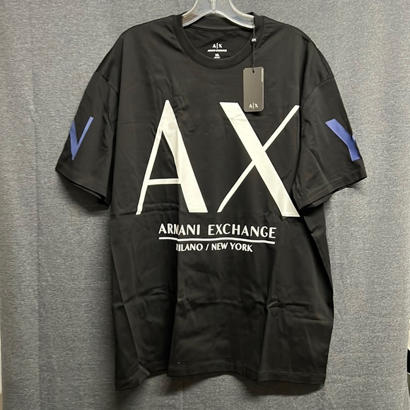 NWT -  ARMANI EXCHANGE Men's Large Logo Tee, Black - Size XL - Picture 6 of 16